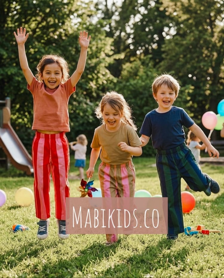 Mabi Joy Striped Lacivert Yeşil Pantolon 