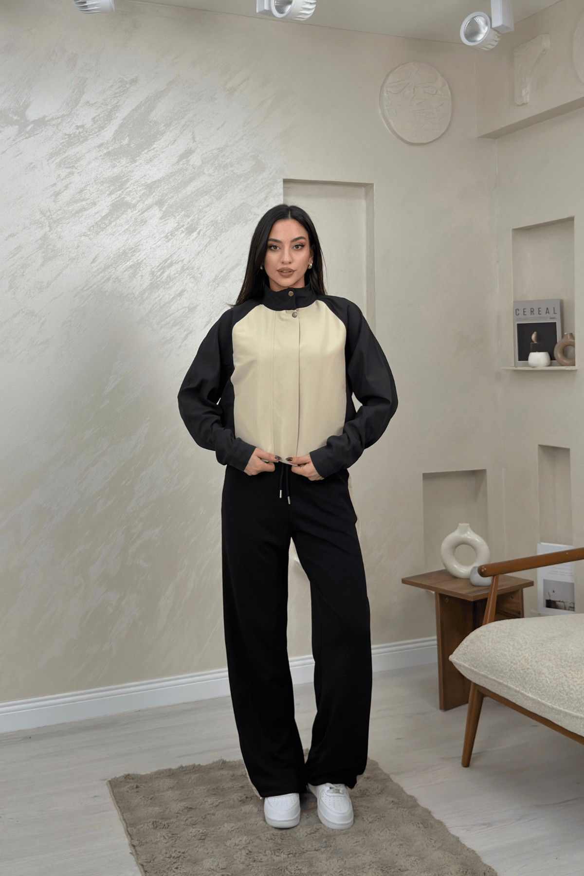 Romeo Siyah Renkli Fermuarlı Eşofman Takımı | miraylawear