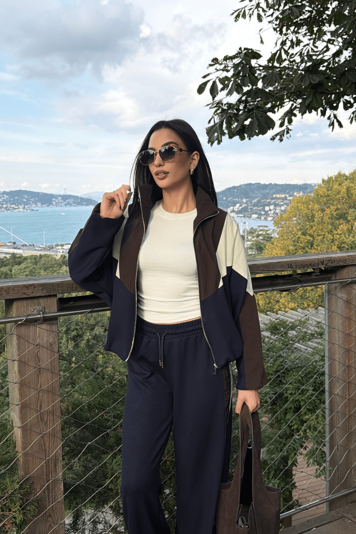Rosco Lacivert Renkli Fermuarlı Eşofman Takımı | miraylawear