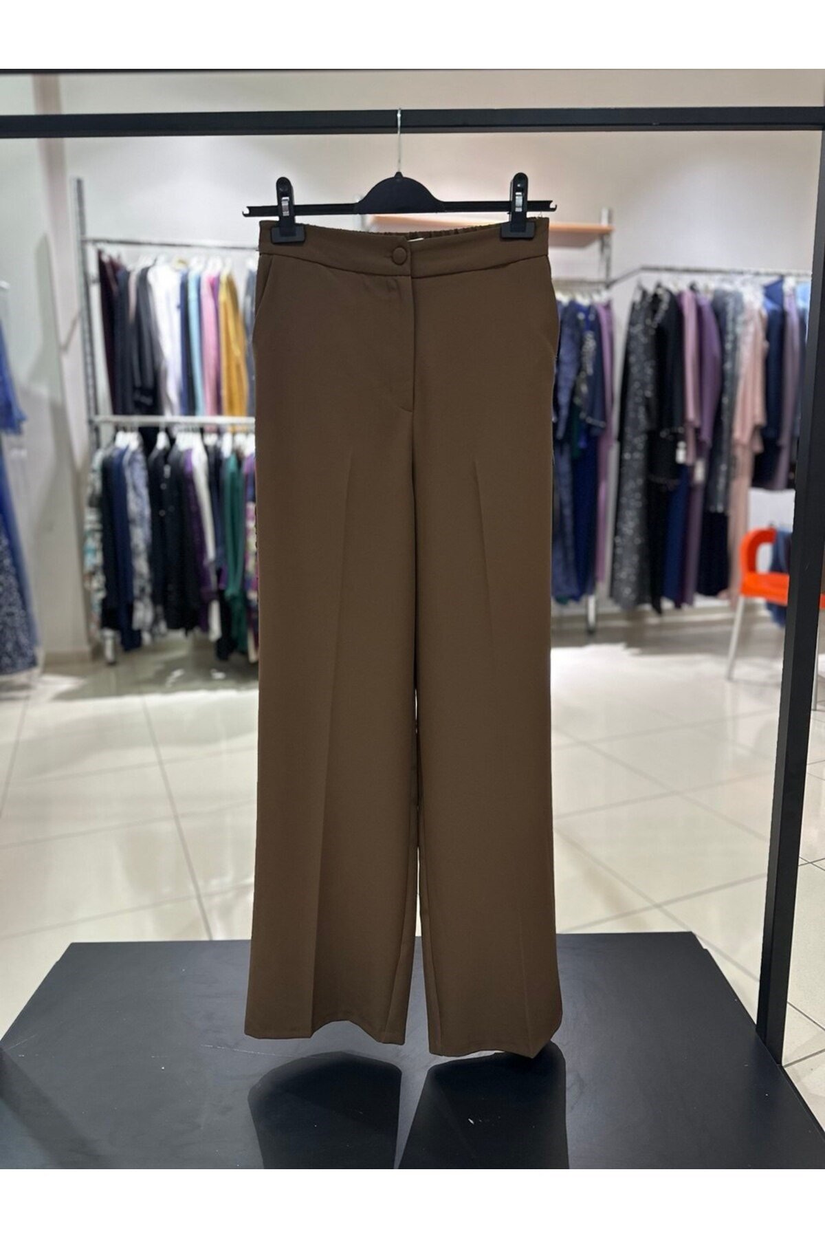 Kadın Kahverengi Geniş Paça Pantolon