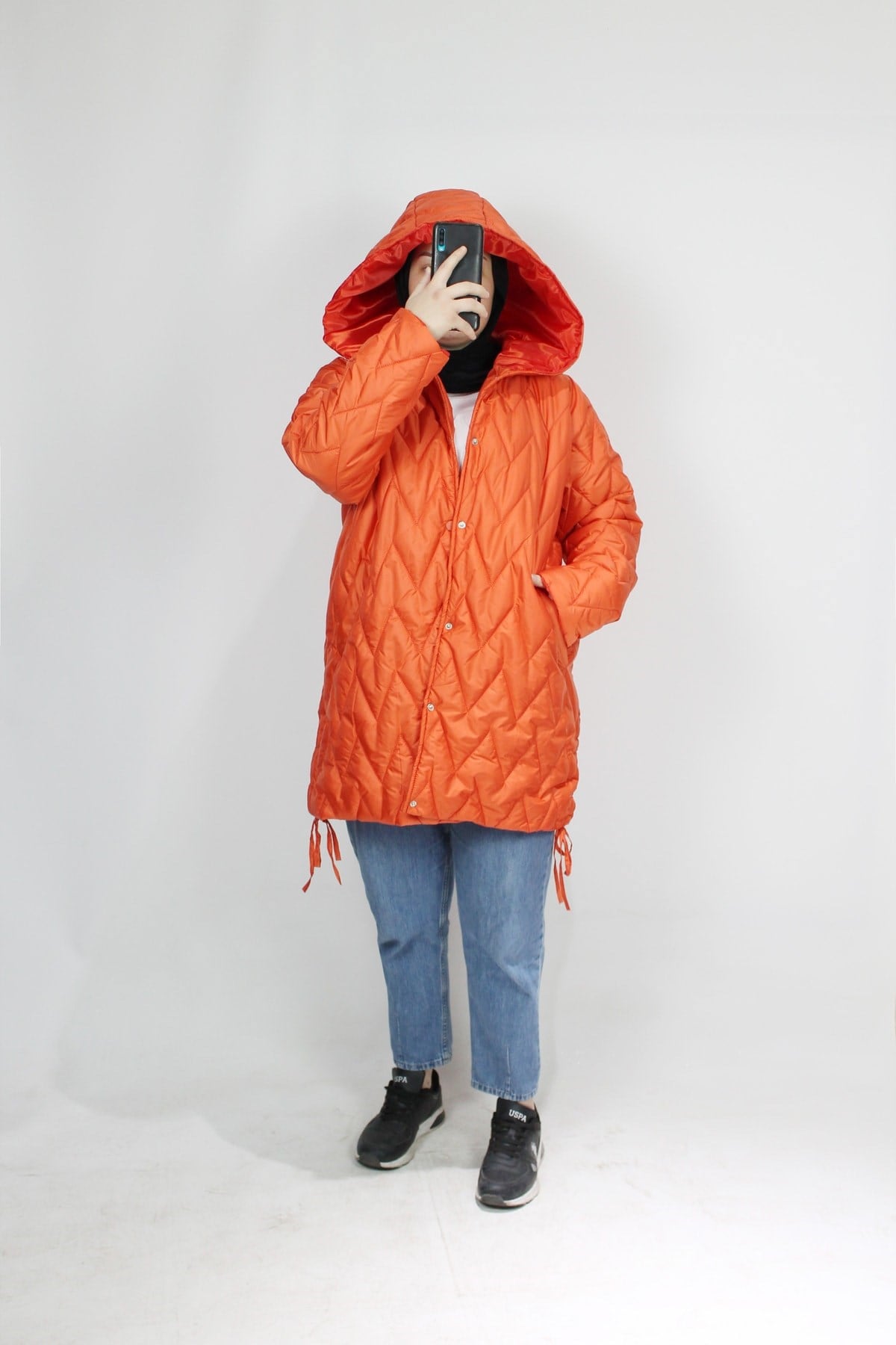 Turuncu Renk Oversize Mont