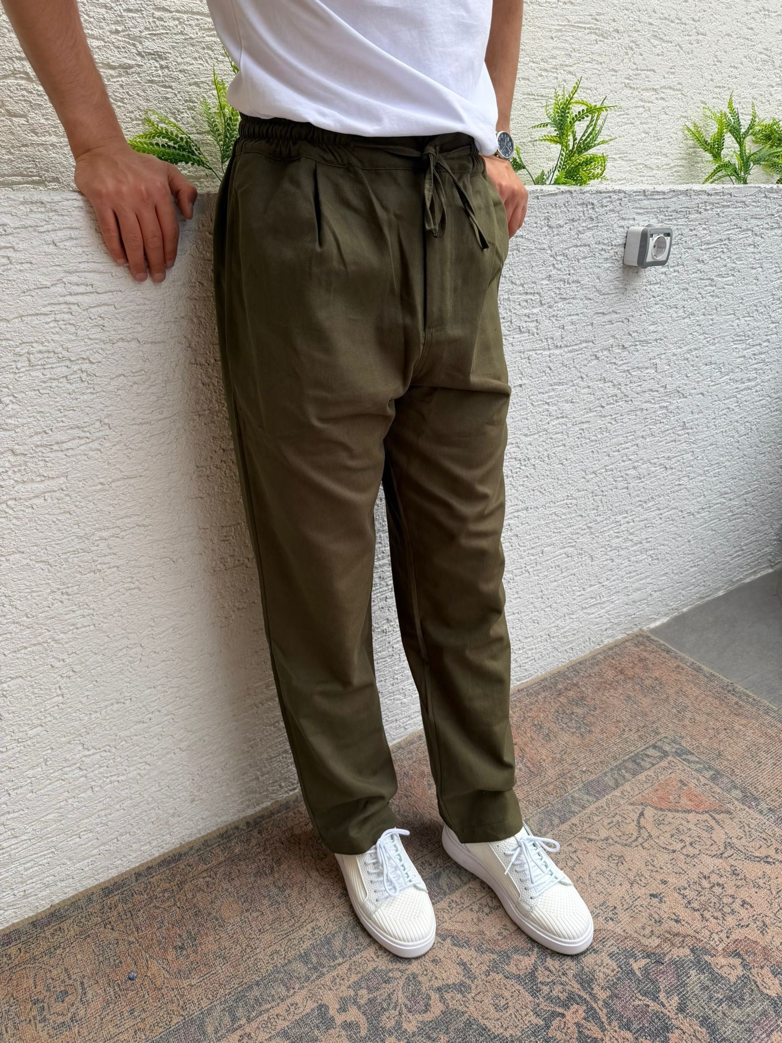 HAKİ MARRAKECH BAGGY KETEN PANTOLON