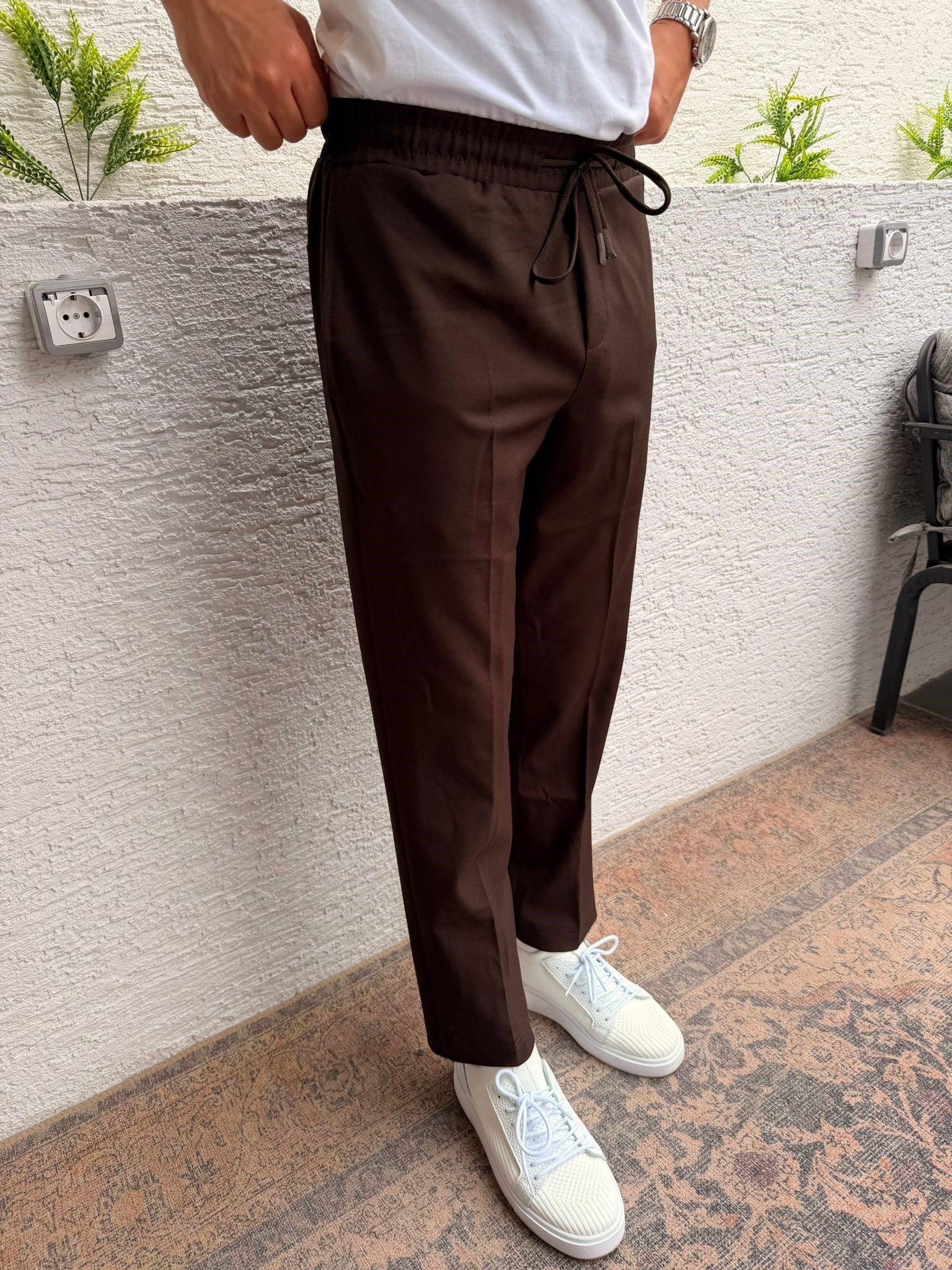 KAHVERENGİ MARRAKECH BAGGY KETEN PANTOLON