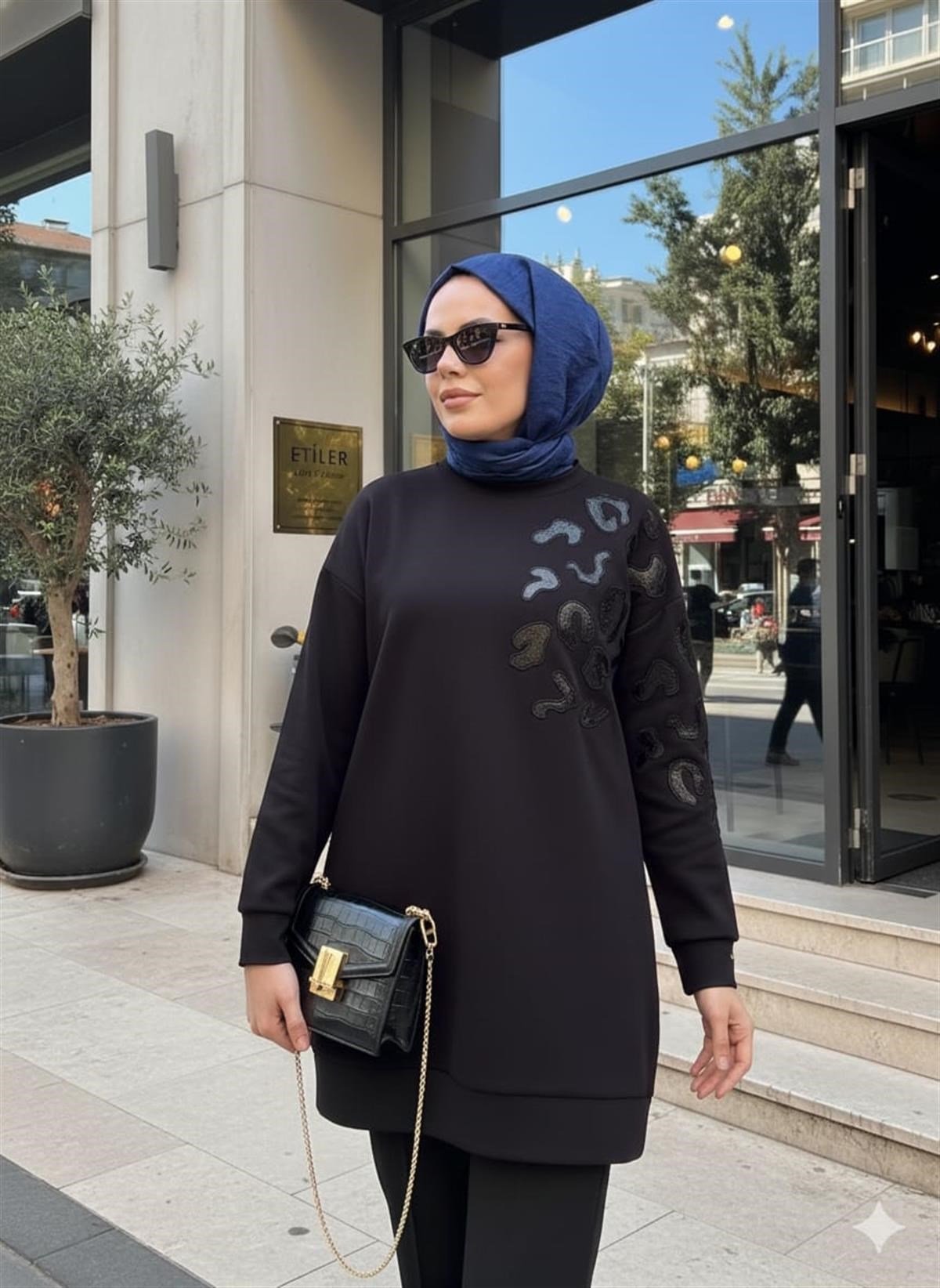 RUGAN LEOPAR DETAYLI TUNİK