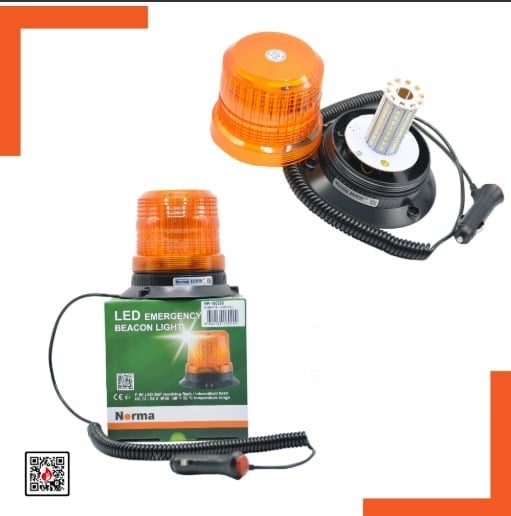 Çakar Döner Lamba 80 Led12-24 Volt Mıknatıslı Kablolu