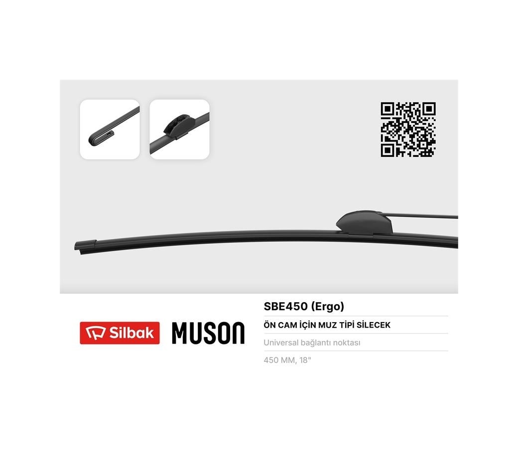 Sılbak Sbe450 Sılecek Supurgesı Muz Tıpı 450mm Unıversal Kancalı