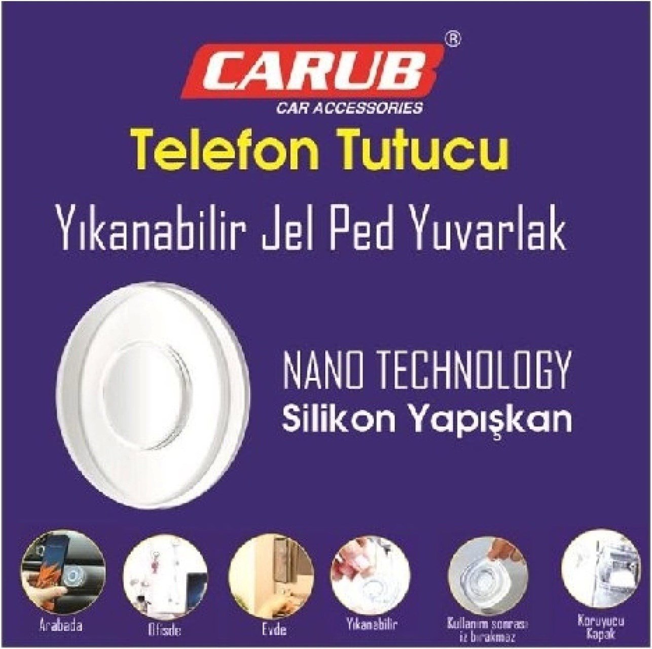 Telefon Tutucu Jel Ped Universal Yuvarlakşeffaf Şeffaf