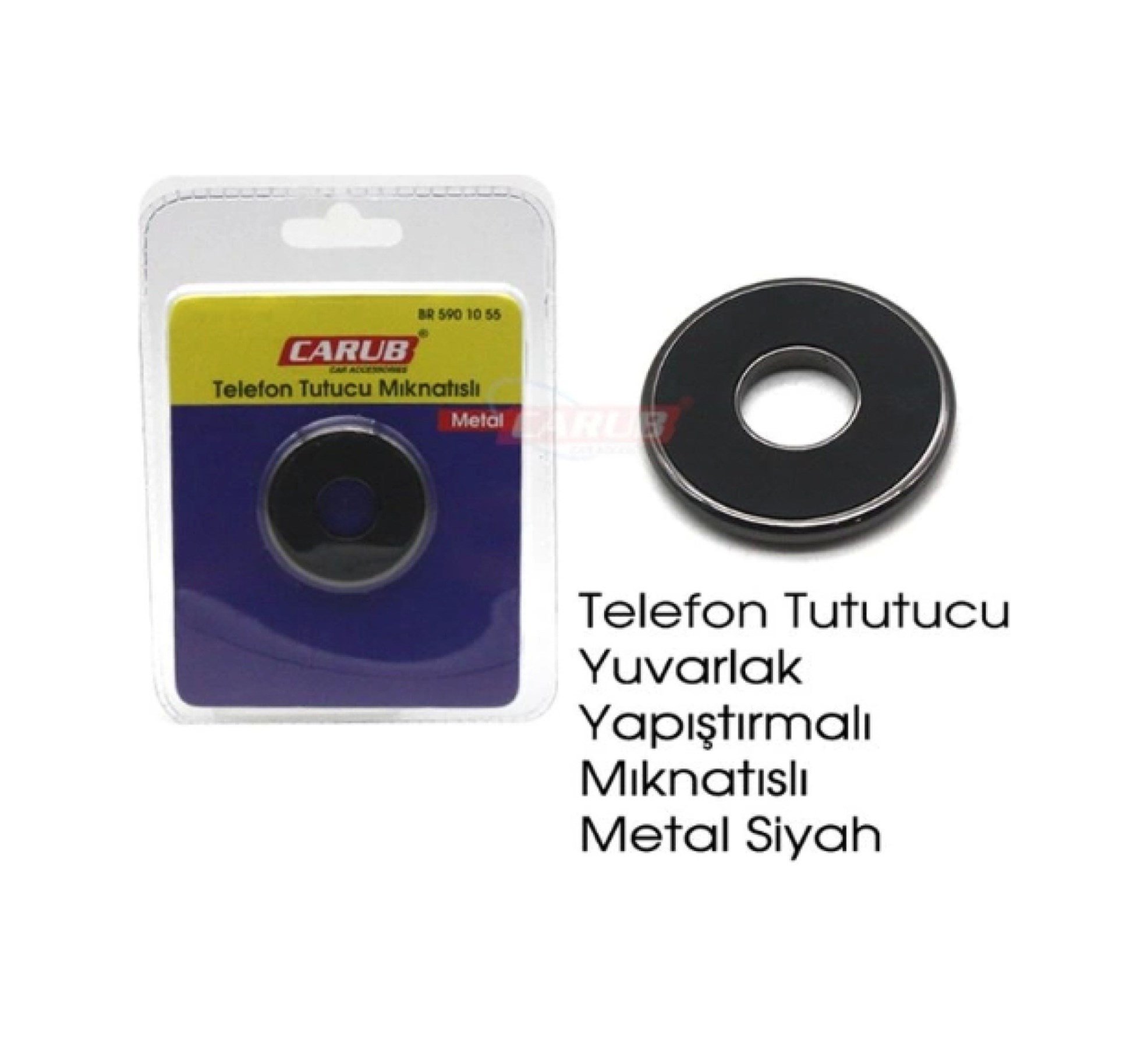 Telefon Tutucu Yapışma Mıknatıslı Metal Siyah