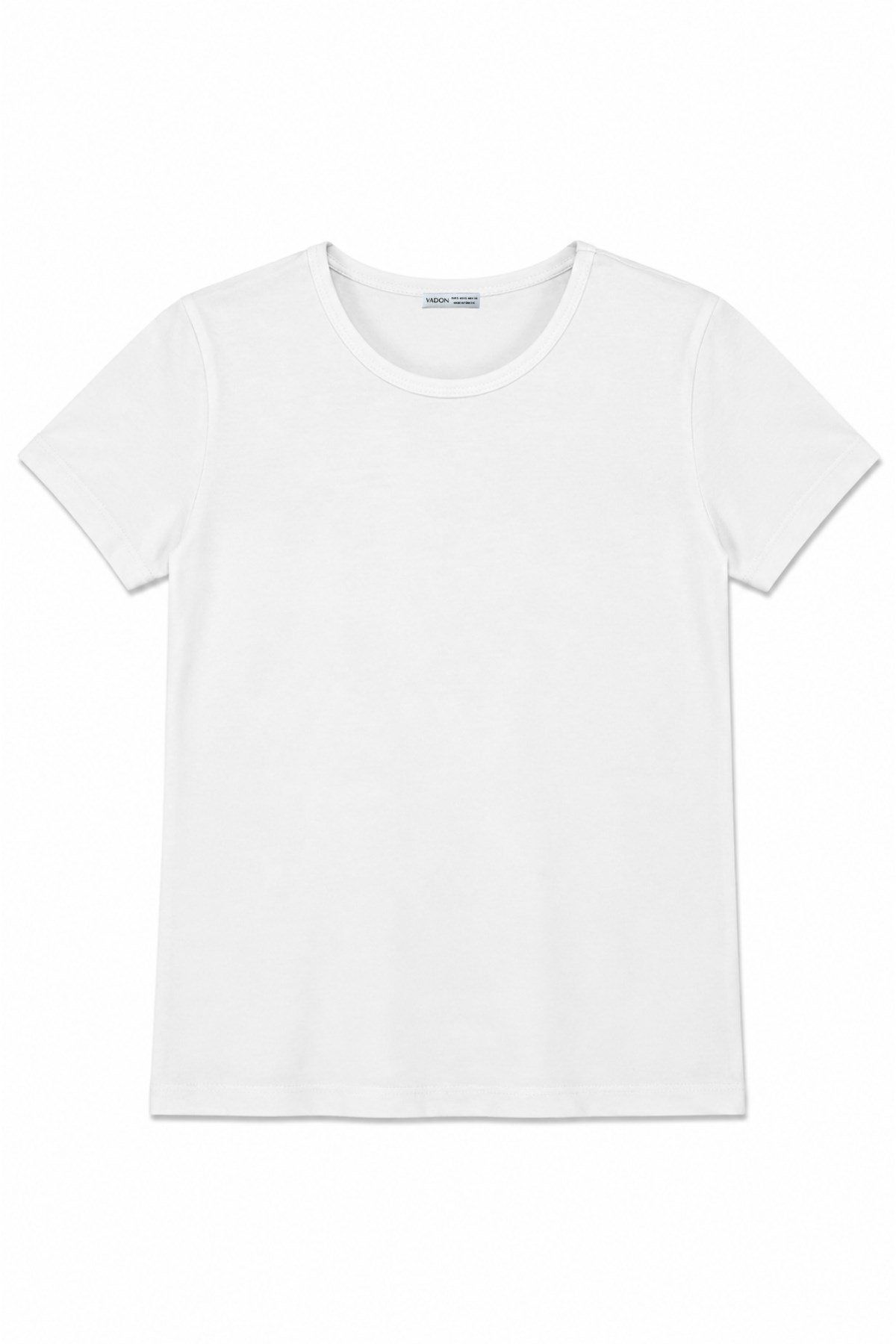 1003 Kadın Pamuklu Slim Fit Bisiklet Yaka Yumuşak Dokulu Basic T-Shirt Beyaz