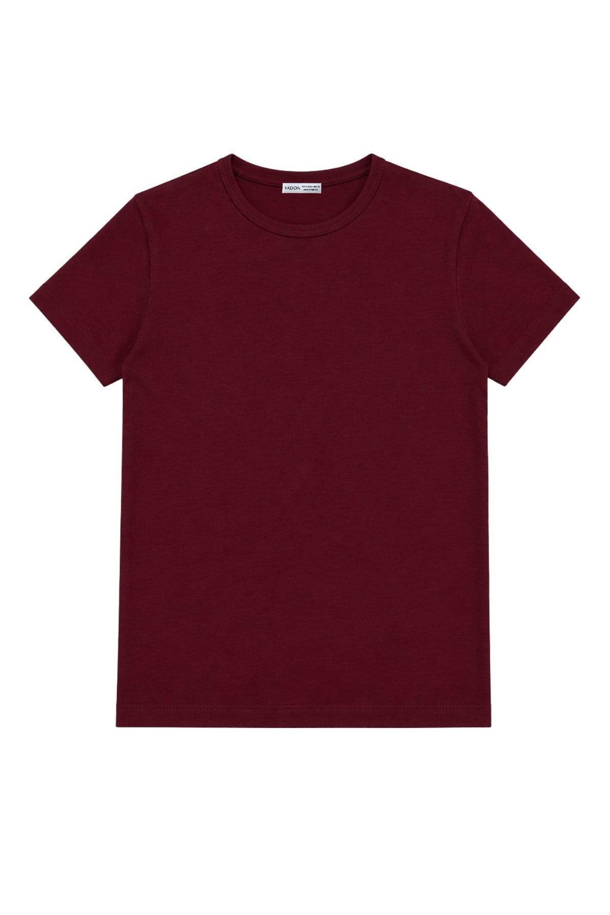 1003 Kadın Pamuklu Slim Fit Bisiklet Yaka Yumuşak Dokulu Basic T-Shirt Bordo