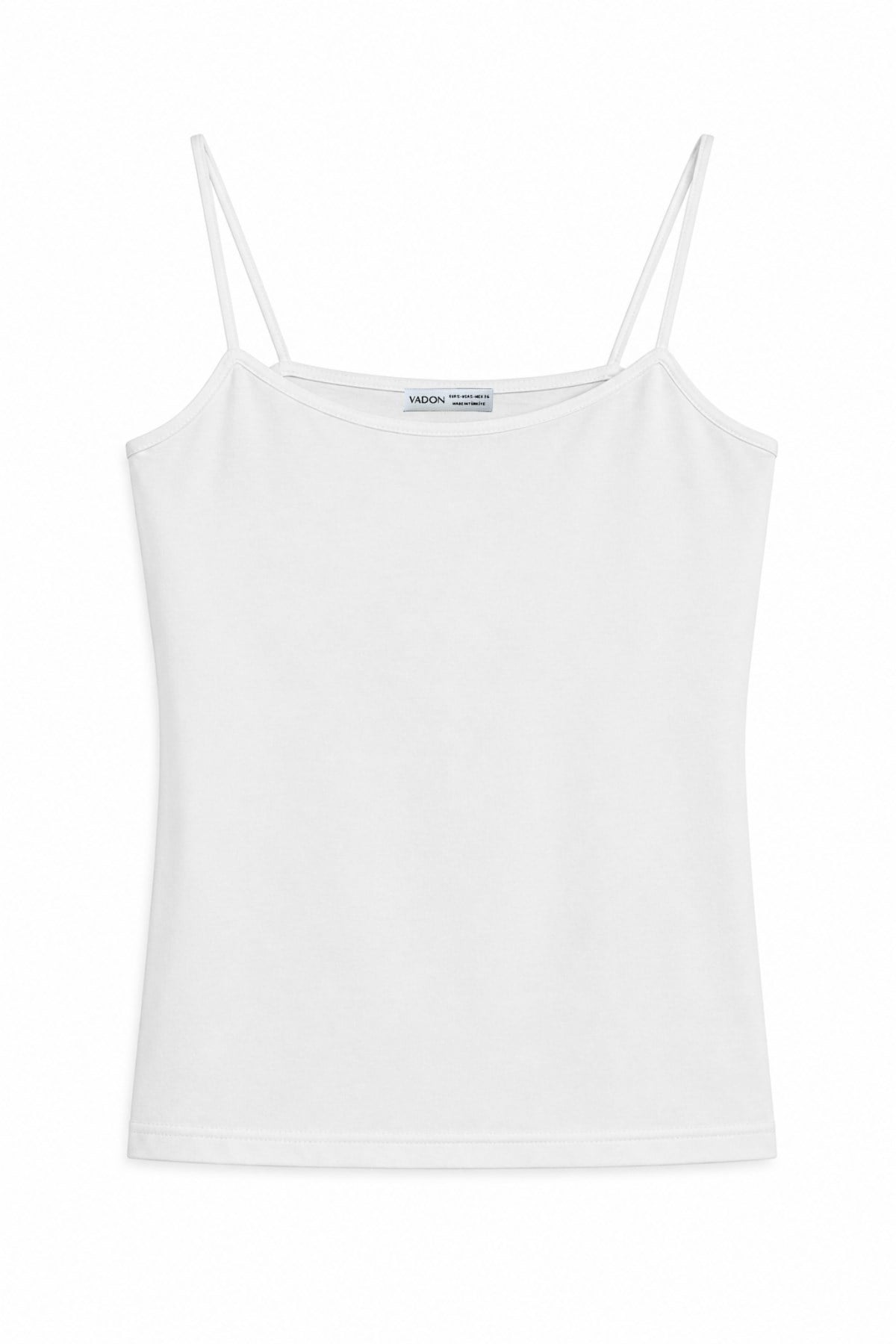 1007 Kadın Pamuklu Slim Fit İnce Askılı Yumuşak Dokulu Basic Atlet Body Beyaz