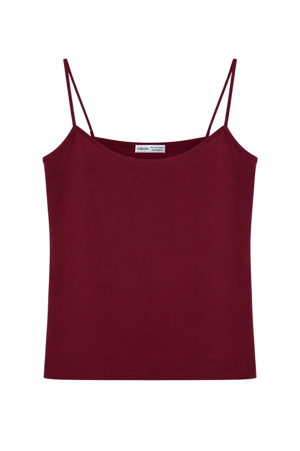 1007 Kadın Pamuklu Slim Fit İnce Askılı Yumuşak Dokulu Basic Atlet Body Bordo