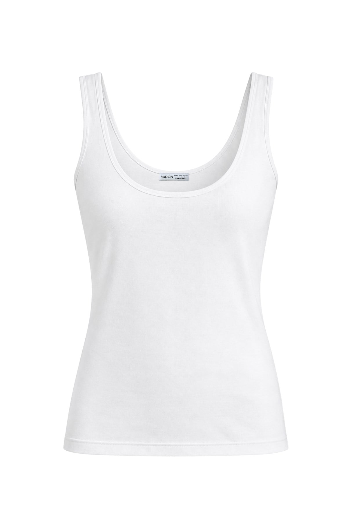 1008 Kadın Pamuklu U Yaka Askılı Yumuşak Dokulu Basic Kolsuz Atlet Body Beyaz