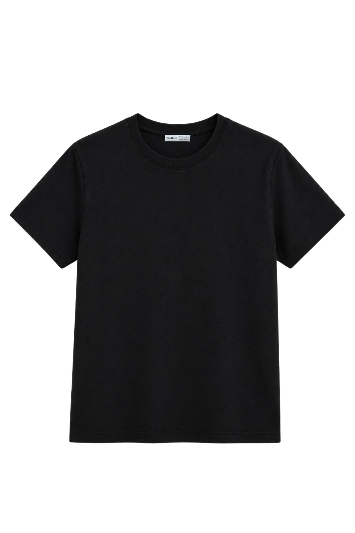 1009 Kadın Pamuklu Regular Fit Bisiklet Yaka Yumuşak Dokulu Kısa Kollu Basic T-Shirt Siyah