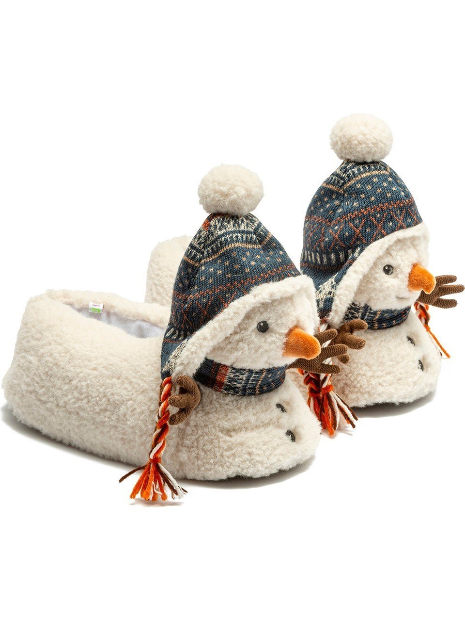 Twigy Snowman Kadın, Garson Boy Hayvanlı Panduf Beyaz 36/41