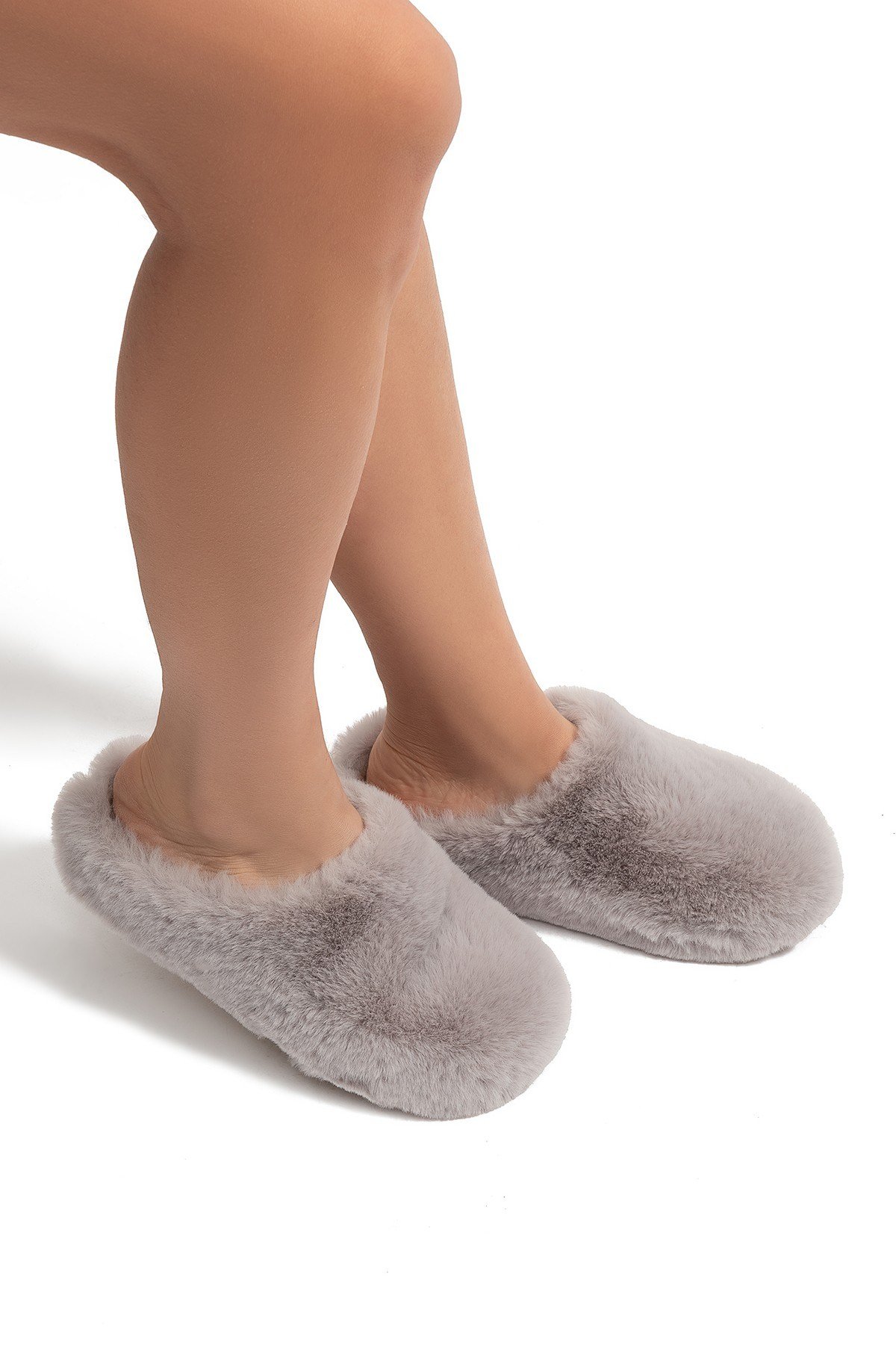 Twigy Stone Kadın Peluş Ev Terliği Koyu Bej 37/41