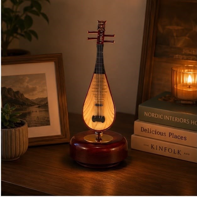 Pipa Müzik Kutusu Dekoratif Nostaljik Tasarım Şık Hediye