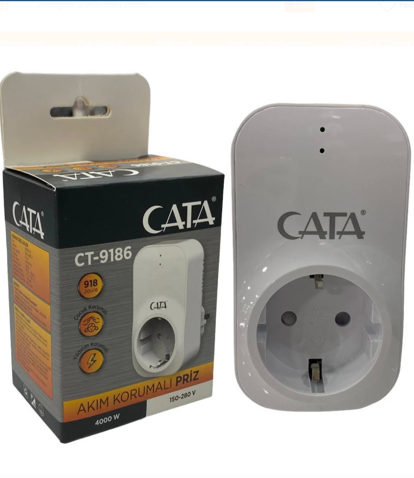 CATA CT-9186 AKIM KORUMALI PRİZ