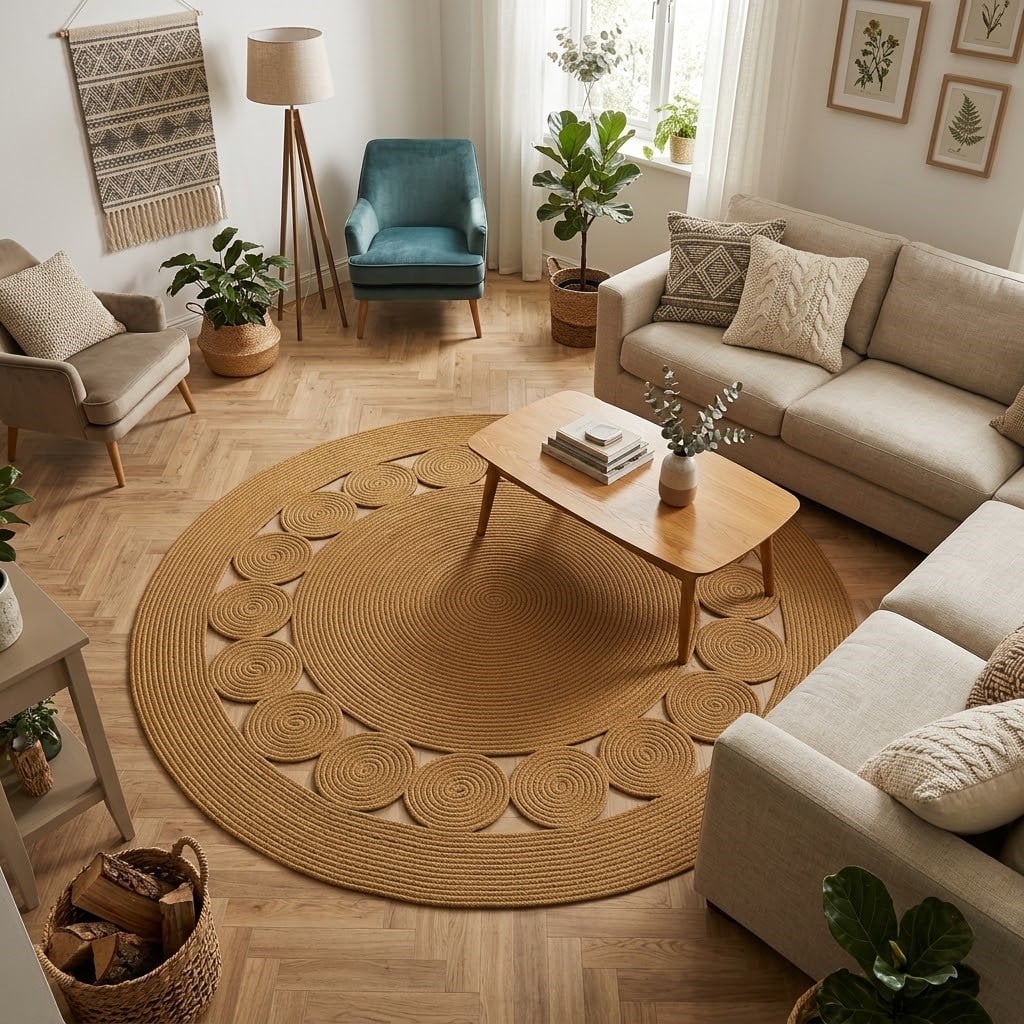 Jüt Gold Papatya Desenli Salon Mutfak Kilim Paspas Çeyizlik Hediyelik
