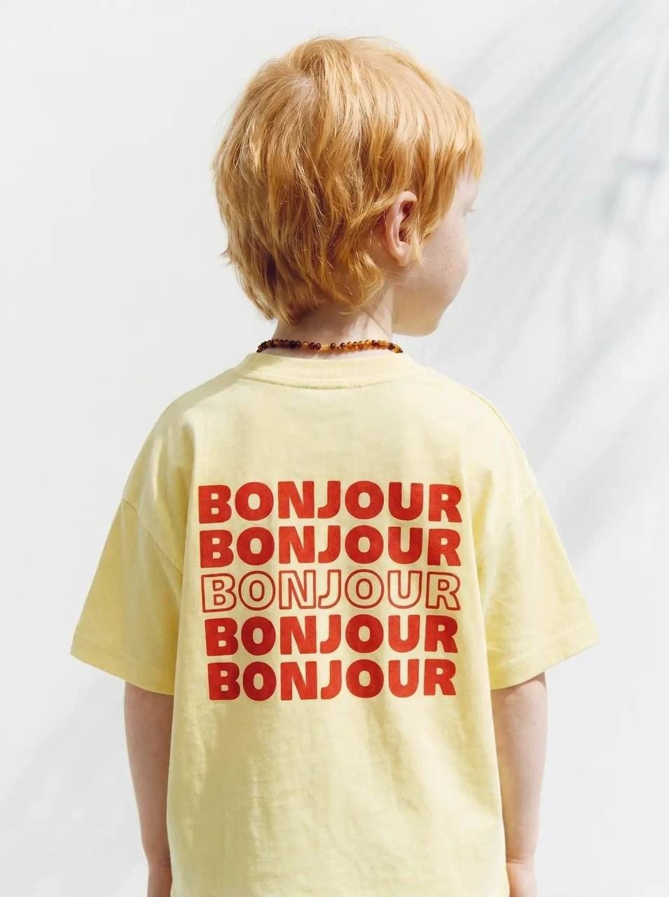 Unisex Çocuk Tişört-Sarı Bonjour Tasarım