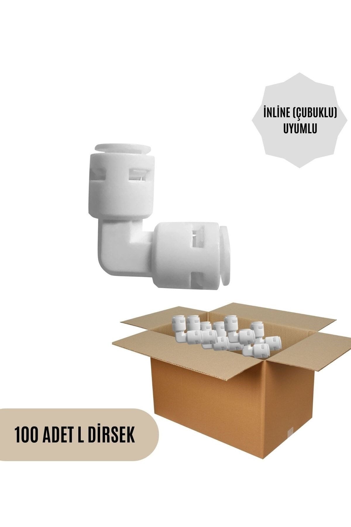 100 Adet Inline (çubuklu) L Dirsek