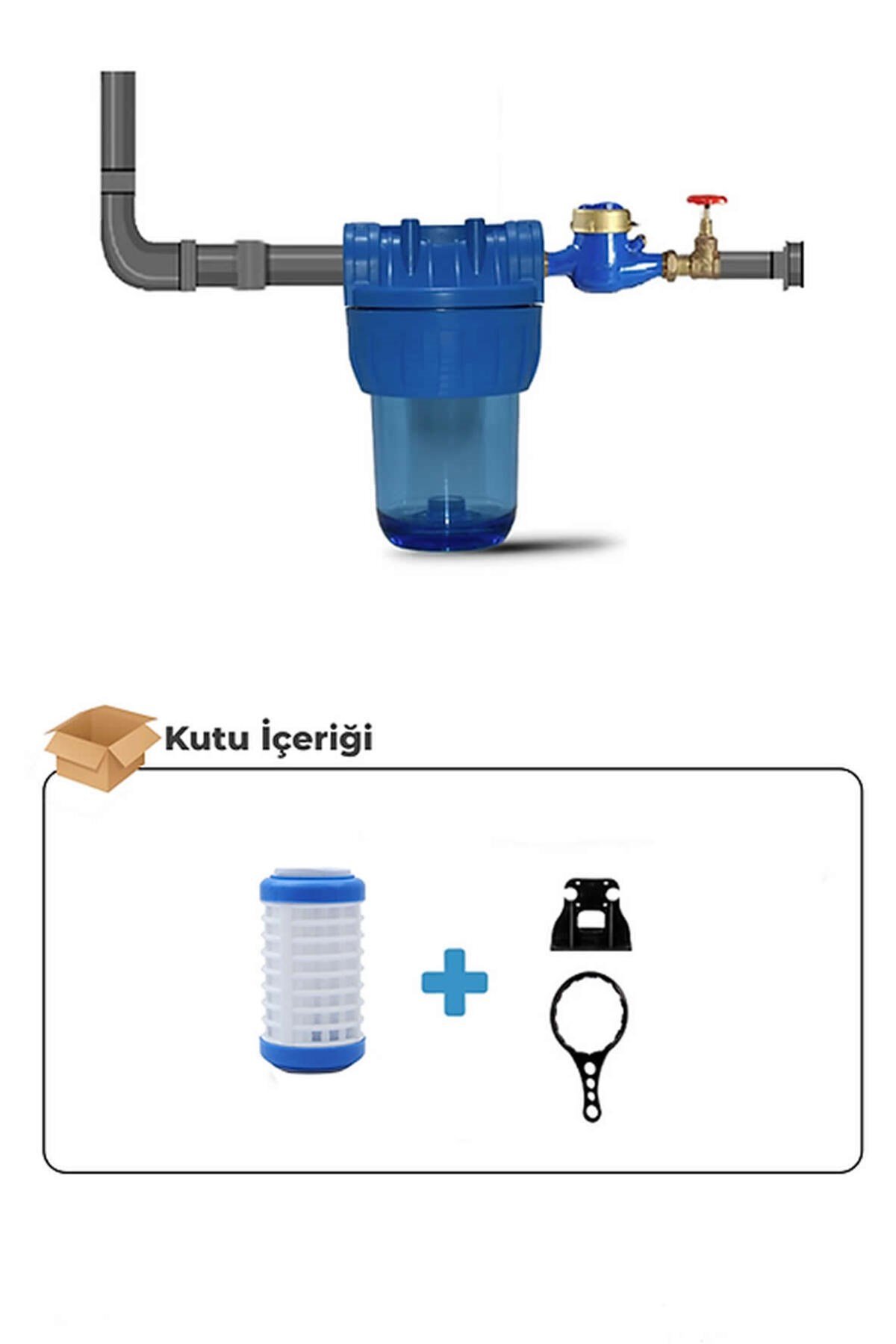 5 Inç Yıkanabilir Ekonomik Su Arıtma Filtresi (1/2 Inç Girişli)