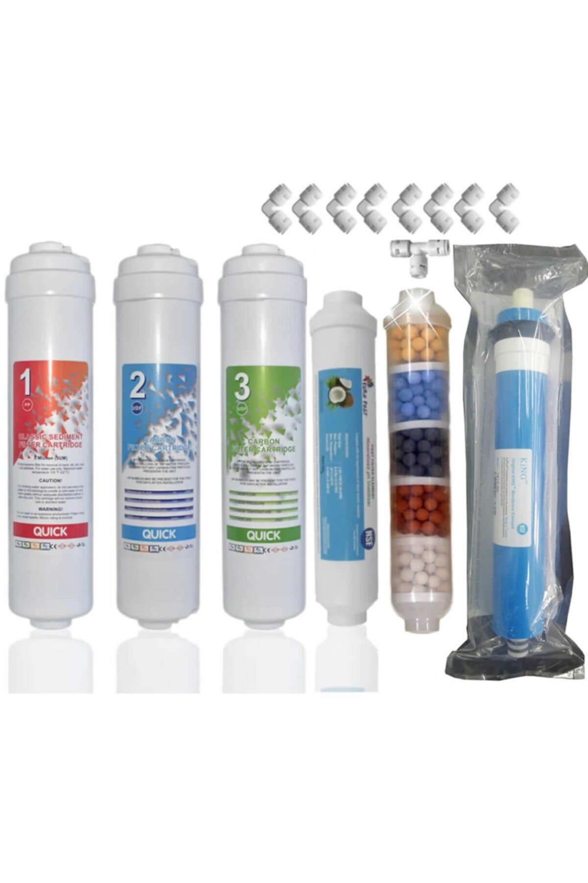 Aqua Turco Tezgah Altı Kapalı Kasa Su Arıtma Cihazı 9 Aşama Inline Filtre Set