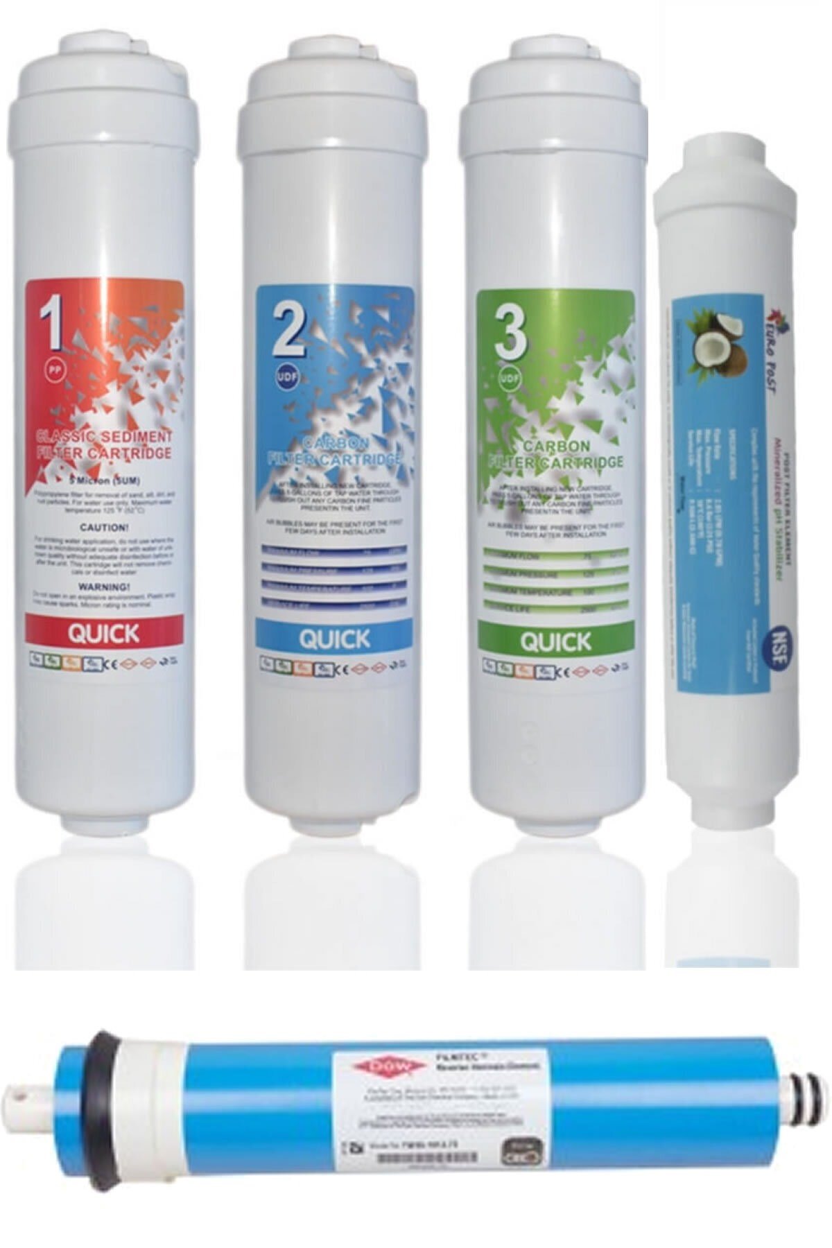 Reverse Osmosis Kapalı Kasa Inline Su Arıtma Cihazı Filtresi 50 Gpd Filmtec Membranlı