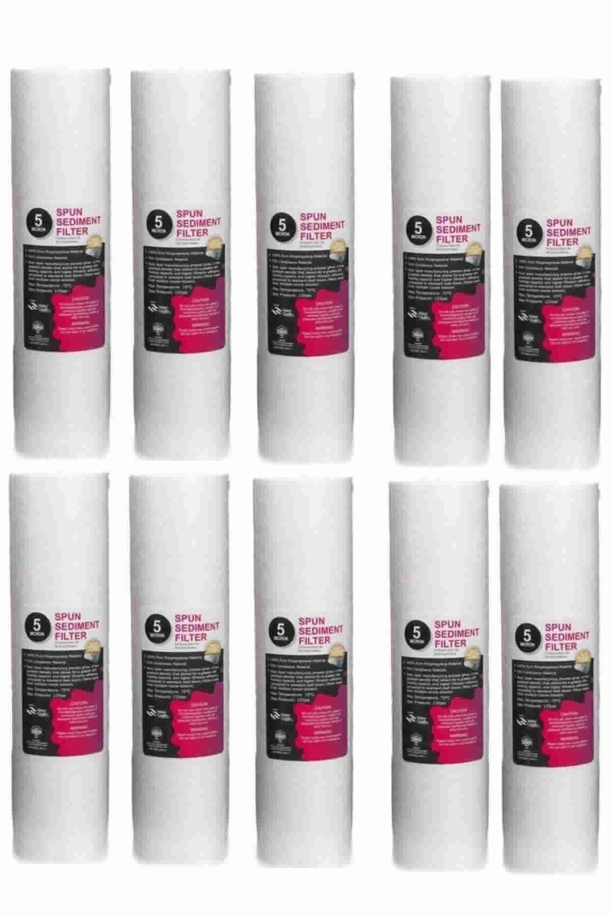 Su Arıtma Cihazı 5 Mikron Sediment Spun Filtre (10 Adet)