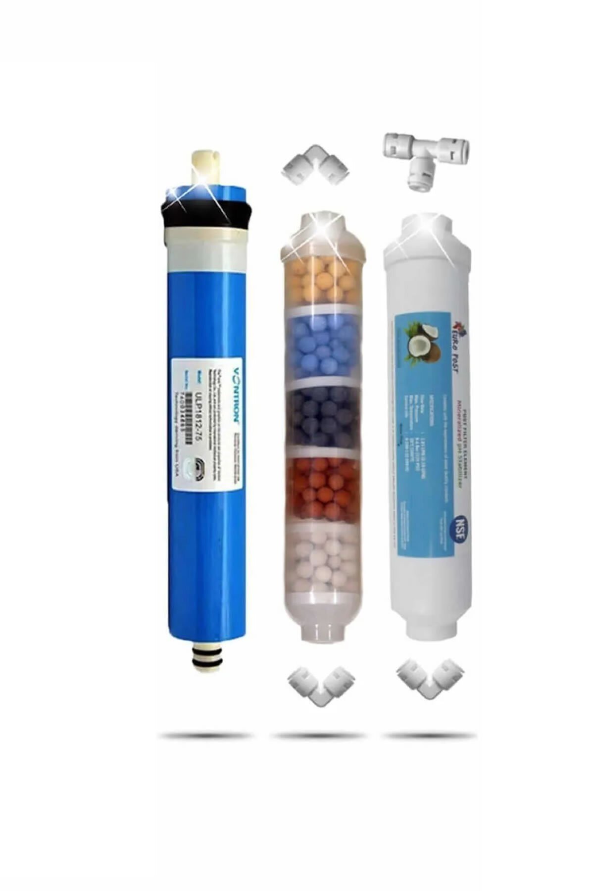 Su Arıtma Cihazı NSF Onaylı Vontron Membranlı Filtre Seti 4-5-6 Aşama 5in1 Filtreli