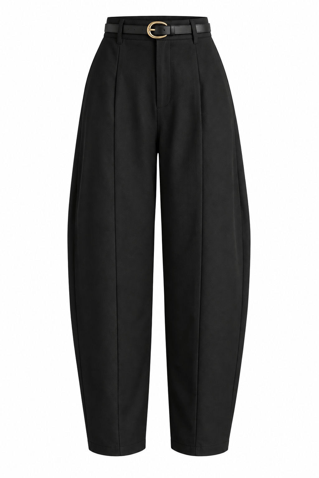 Siyah Kemerli Barrel Pantolon
