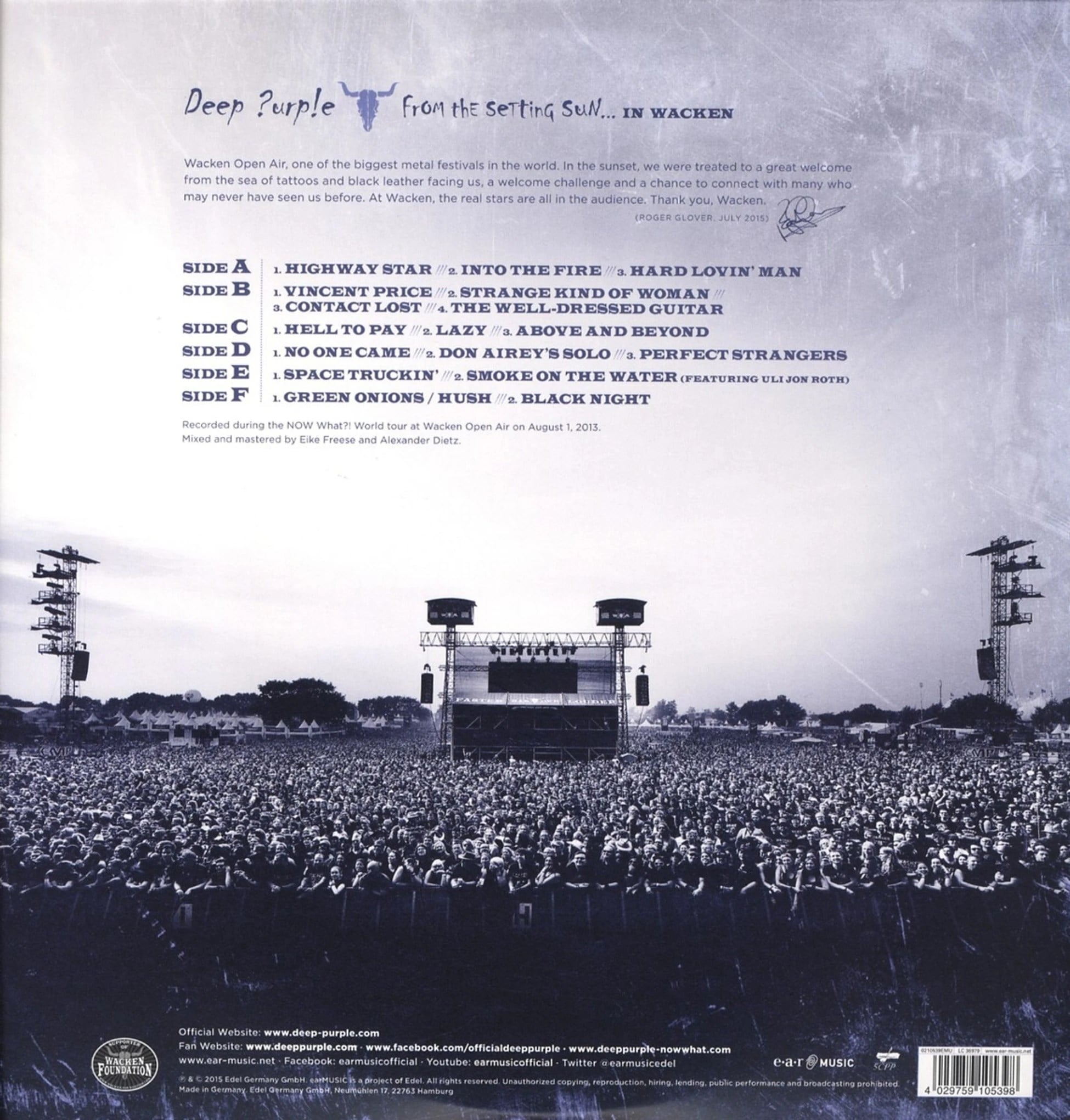 Deep Purple - From The Setting Sun... (In Wacken 2013) (180g) - Plak