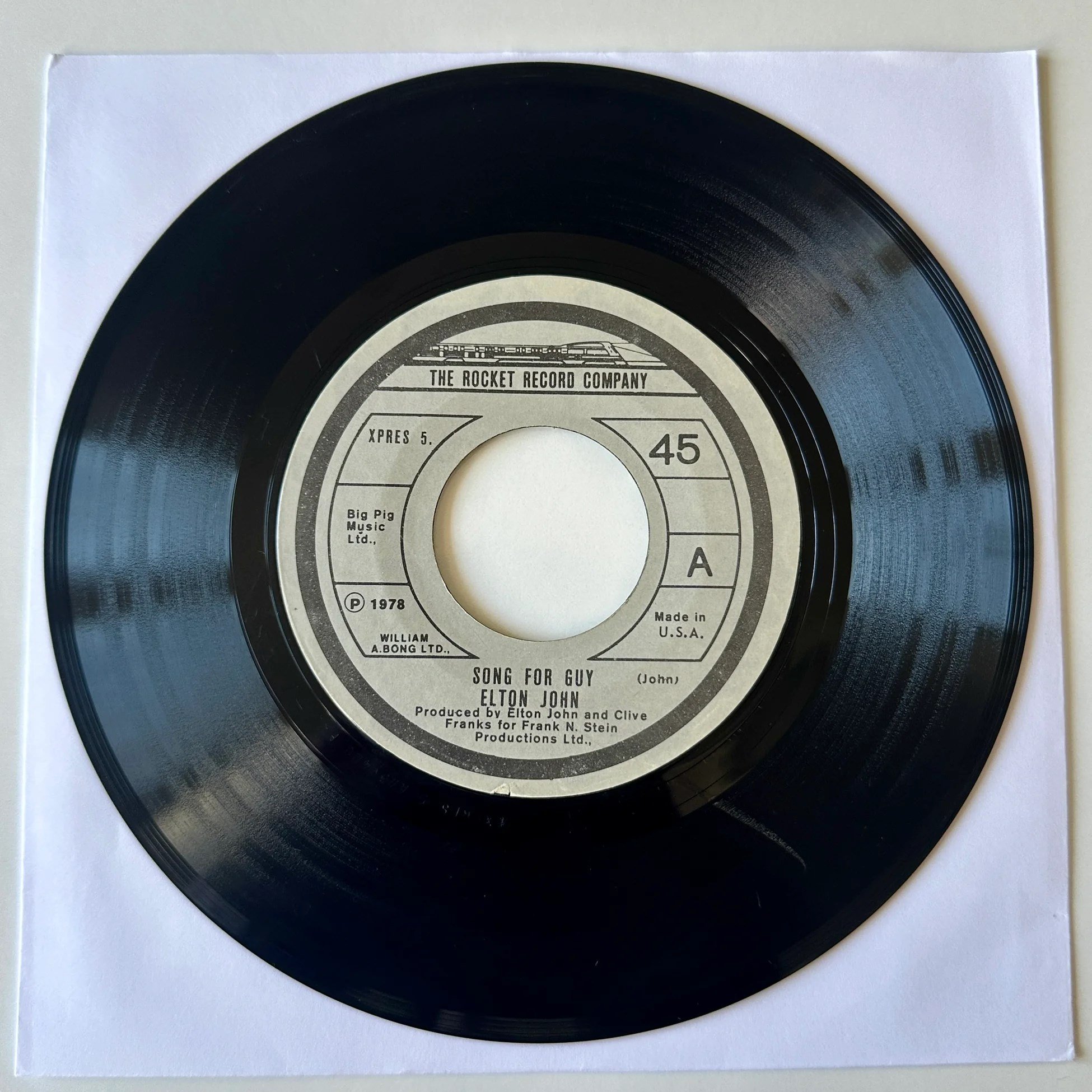 Elton John – Song For Guy Dönem Baskı 45 lik Plak