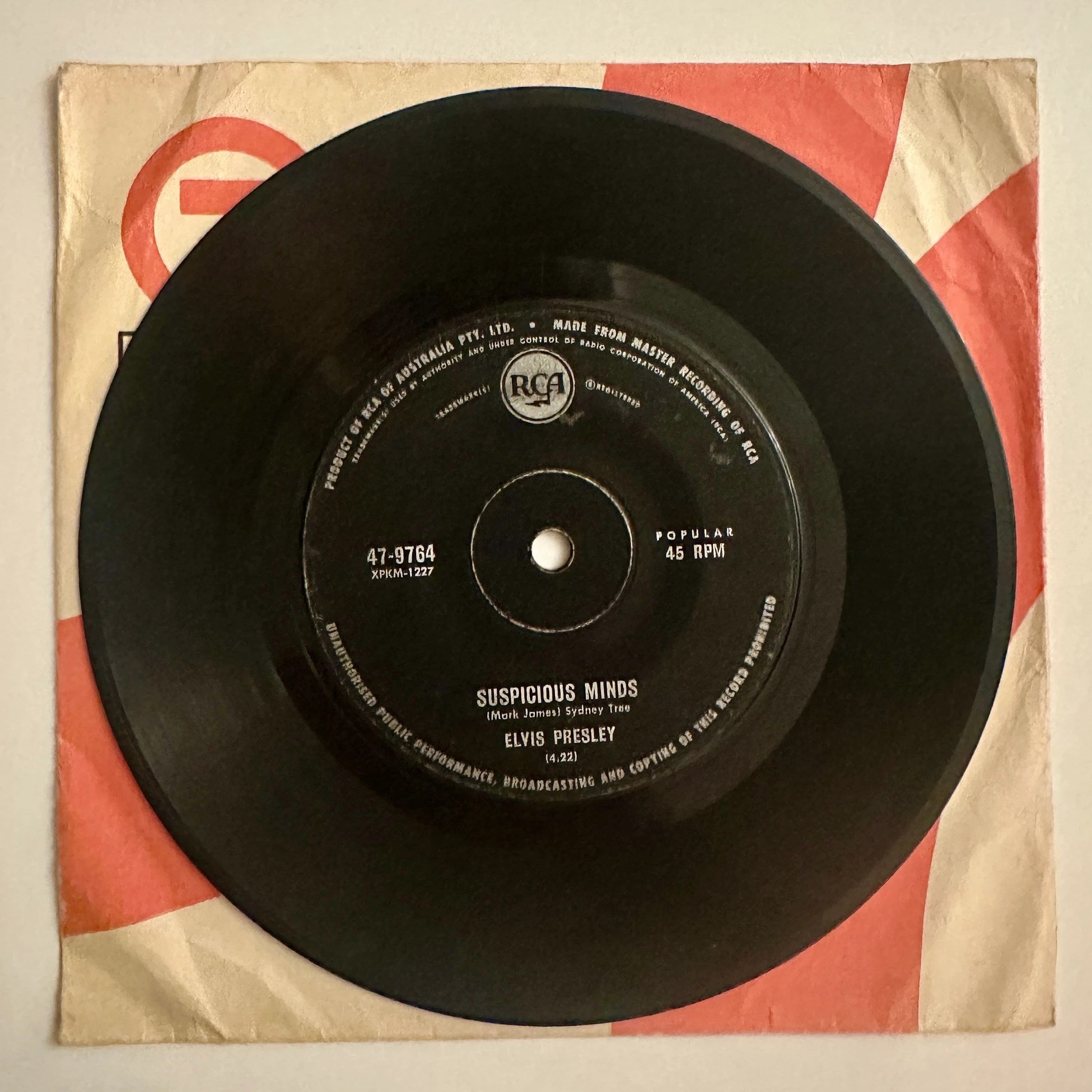 Elvis Presley – Suspicious Minds 45 lik Plak