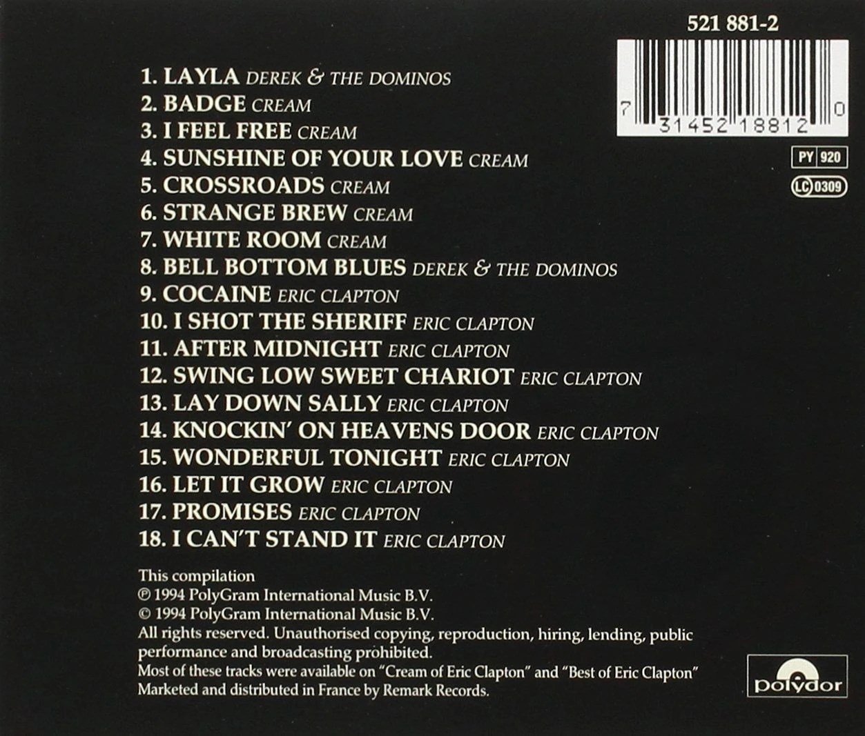 Eric Clapton - The Cream Of Clapton - CD