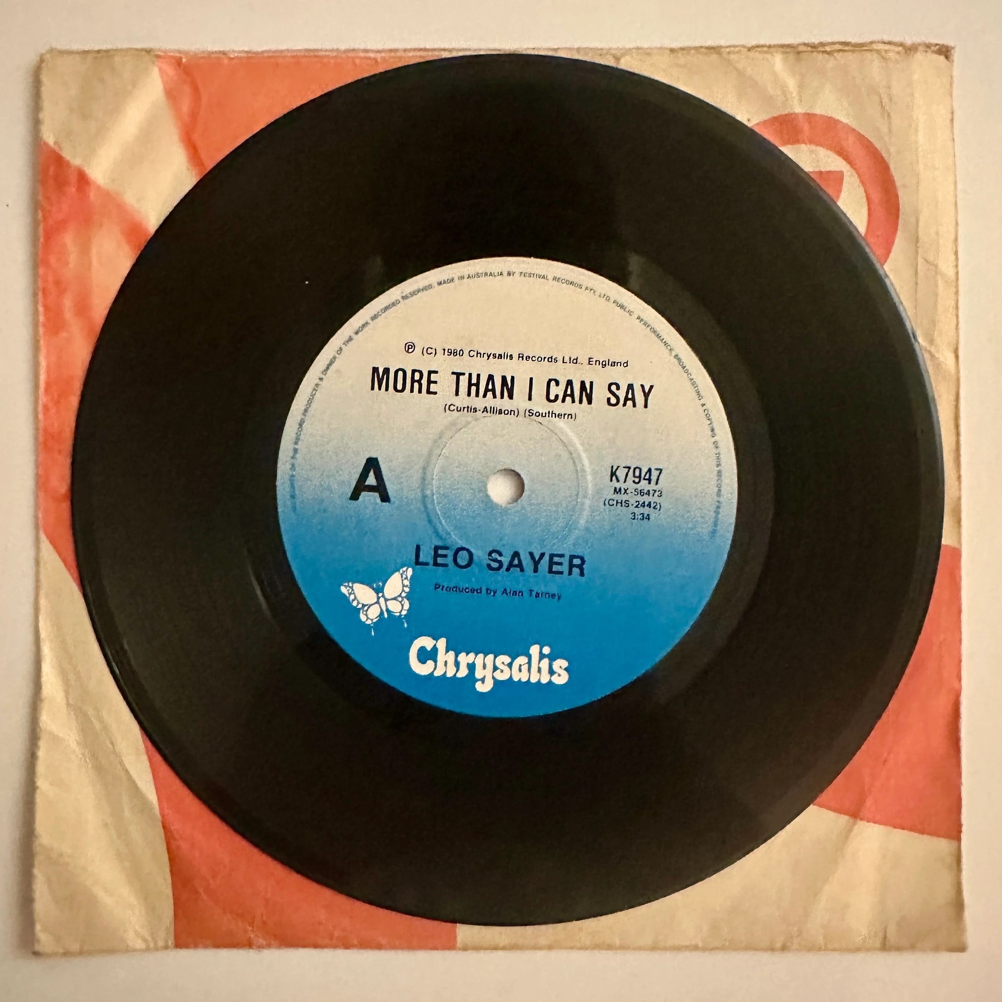 Leo Sayer – More Than I Can Say Dönem Baskı 45 lik Plak