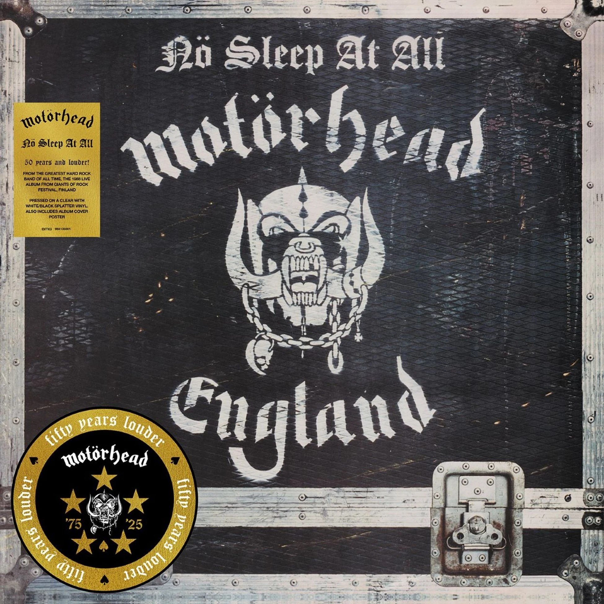 Motörhead - Nö Sleep At All (50th Anniversary Edition) (Clear w White & Black Splatter Vinyl) - Plak