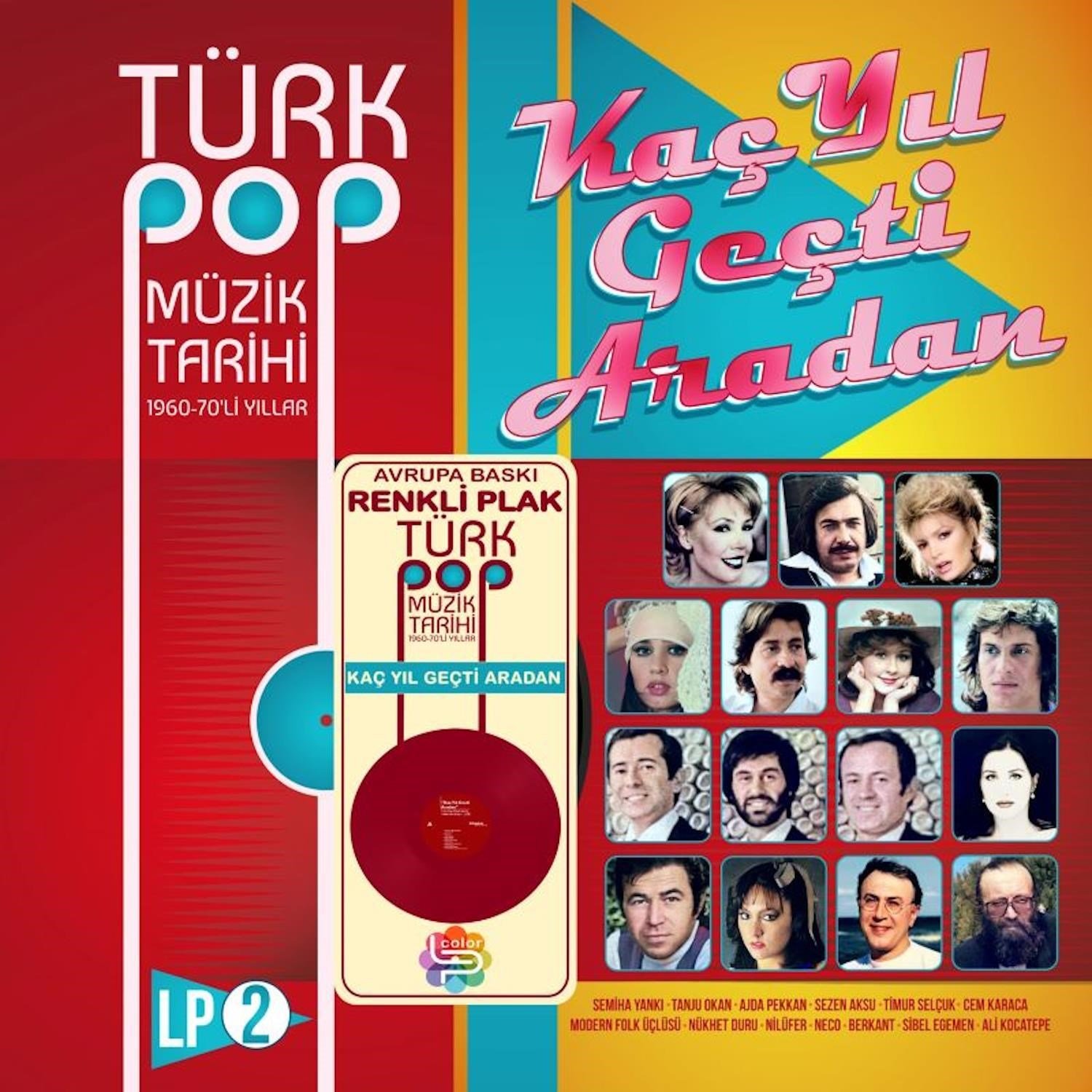 Türk Pop Müzik Tarihi 1960-70'lı Yıllar  LP Vol.2 (Renkli Plak)