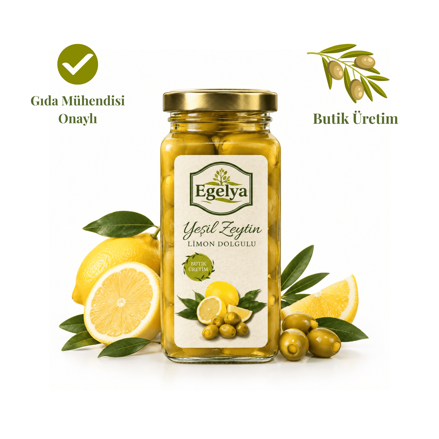 Egelya Limon Dolgulu Yeşil Zeytin