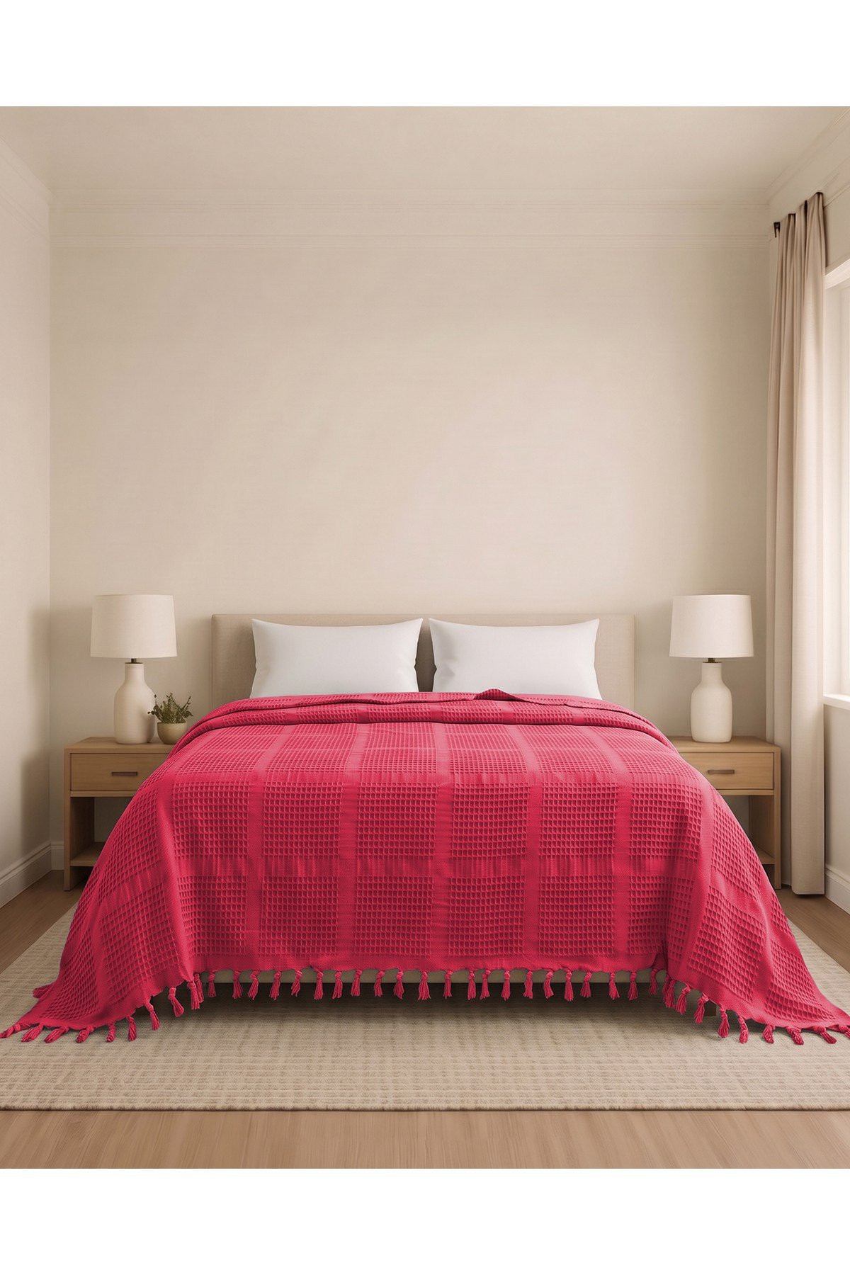 Çift Kişilik Jakar Desen Pamuklu Pike 230x250 cm / 4 mevsim