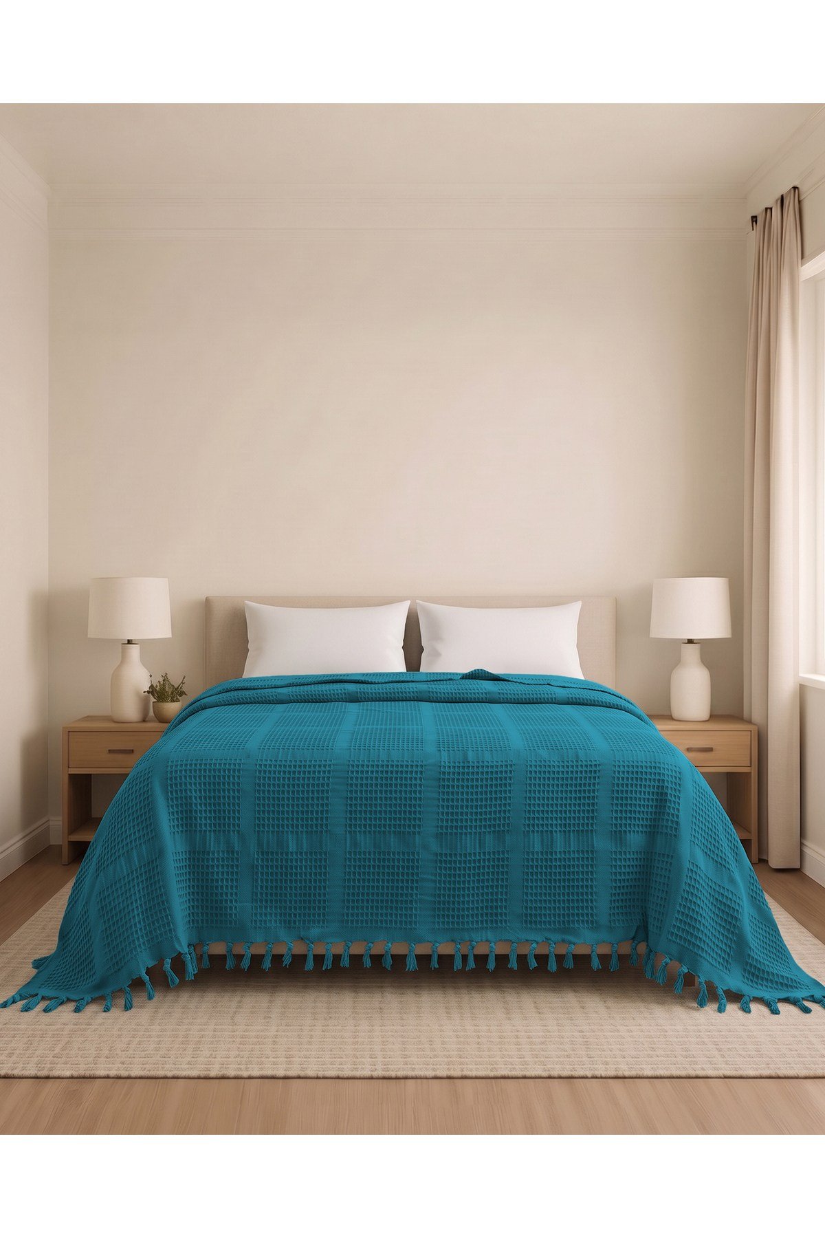 Çift Kişilik Jakar Desen Pamuklu Pike 230x250 cm / 4 mevsim