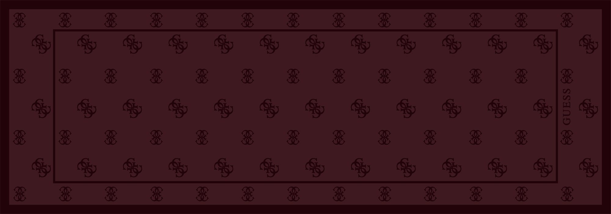 GUESS ÇAPRAZ LOGO PATTERN BURGUNDY ŞAL