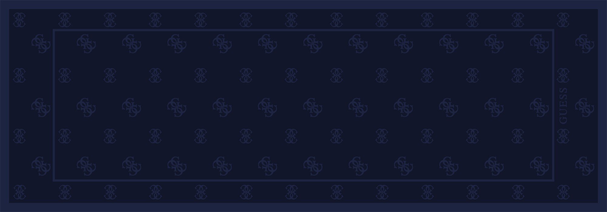GUESS ÇAPRAZ LOGO PATTERN DARK BLUE ŞAL