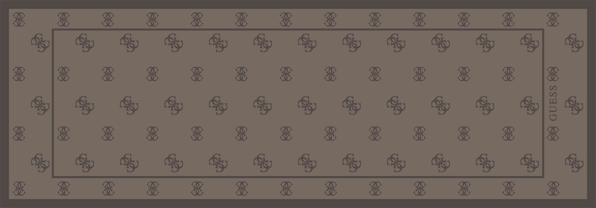 GUESS ÇAPRAZ LOGO PATTERN DARK TAUPE ŞAL