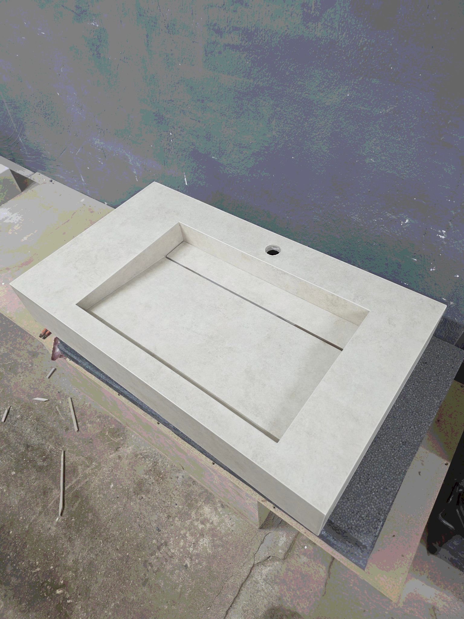 Fildişi Taş Görünümlü Porselen Lavabo - AC26010
