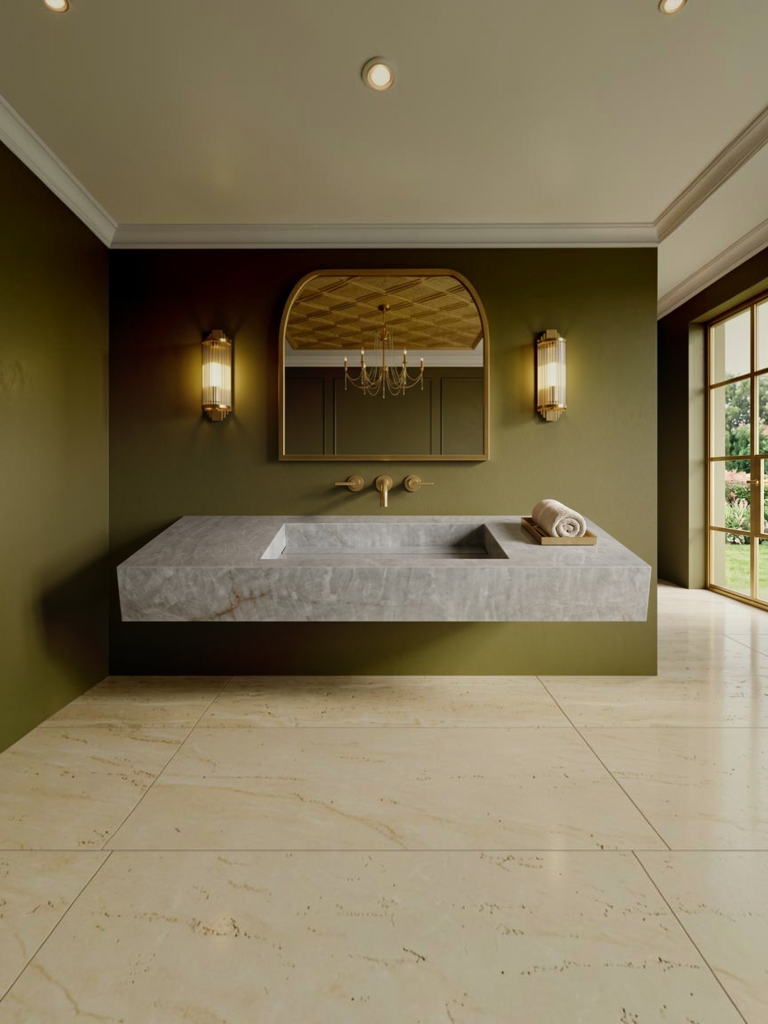 Gümüş Gri Uzun Porselen Lavabo - AC26002