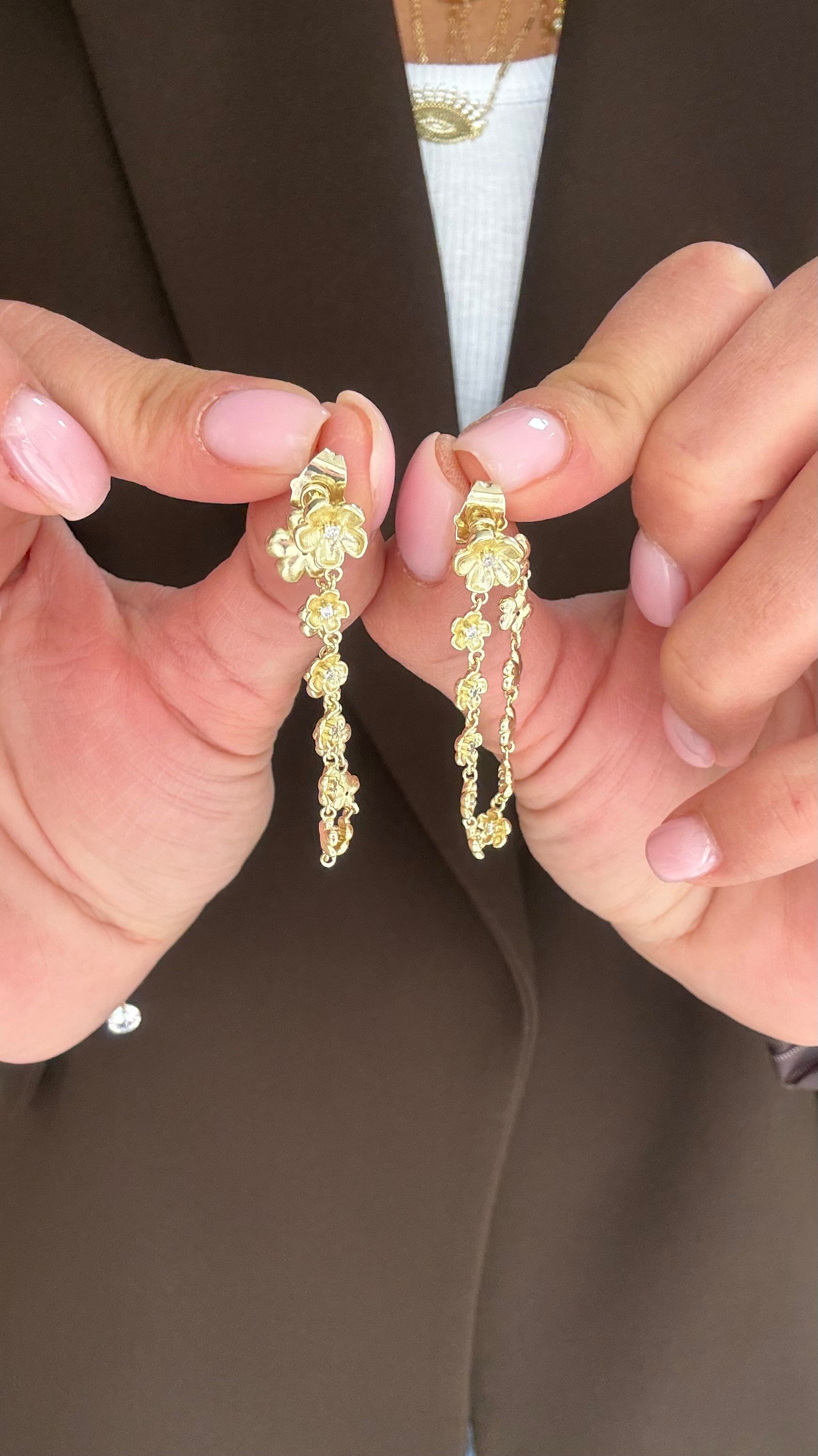 GOLD ÇİÇEK KÜPE
