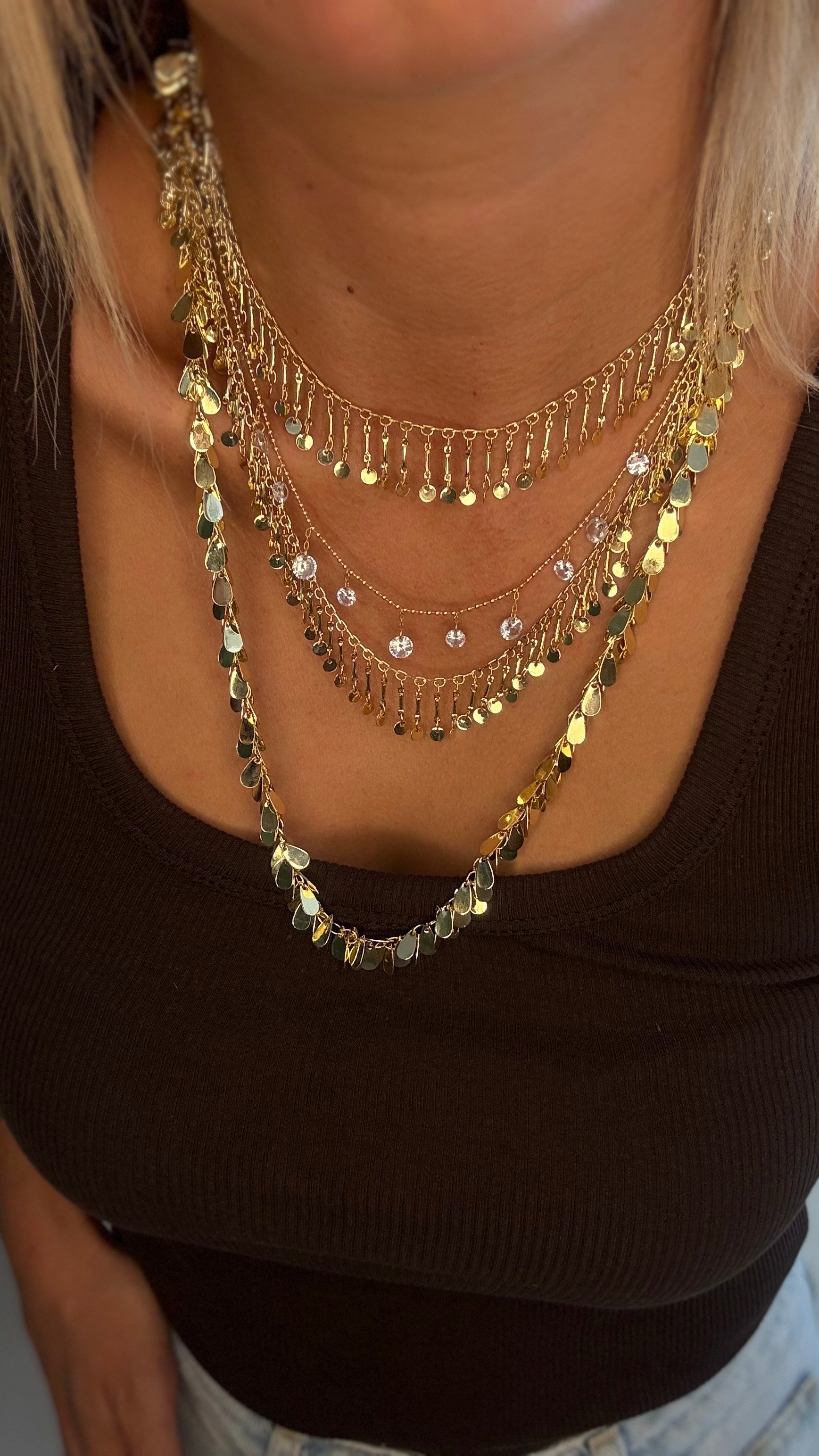 PUL KOLYE YAPRAK MODEL GOLD