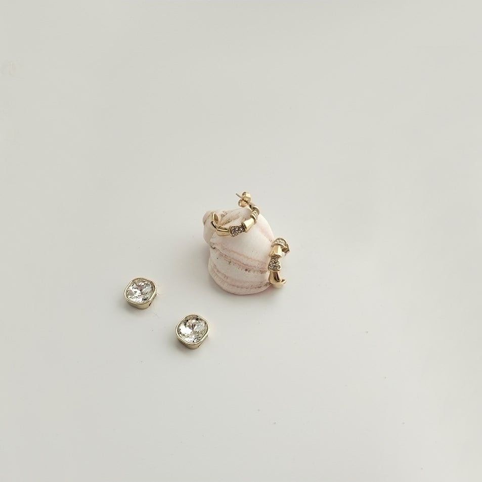 Sparkle Zirkon Taşlı Gold Renk Küpe 