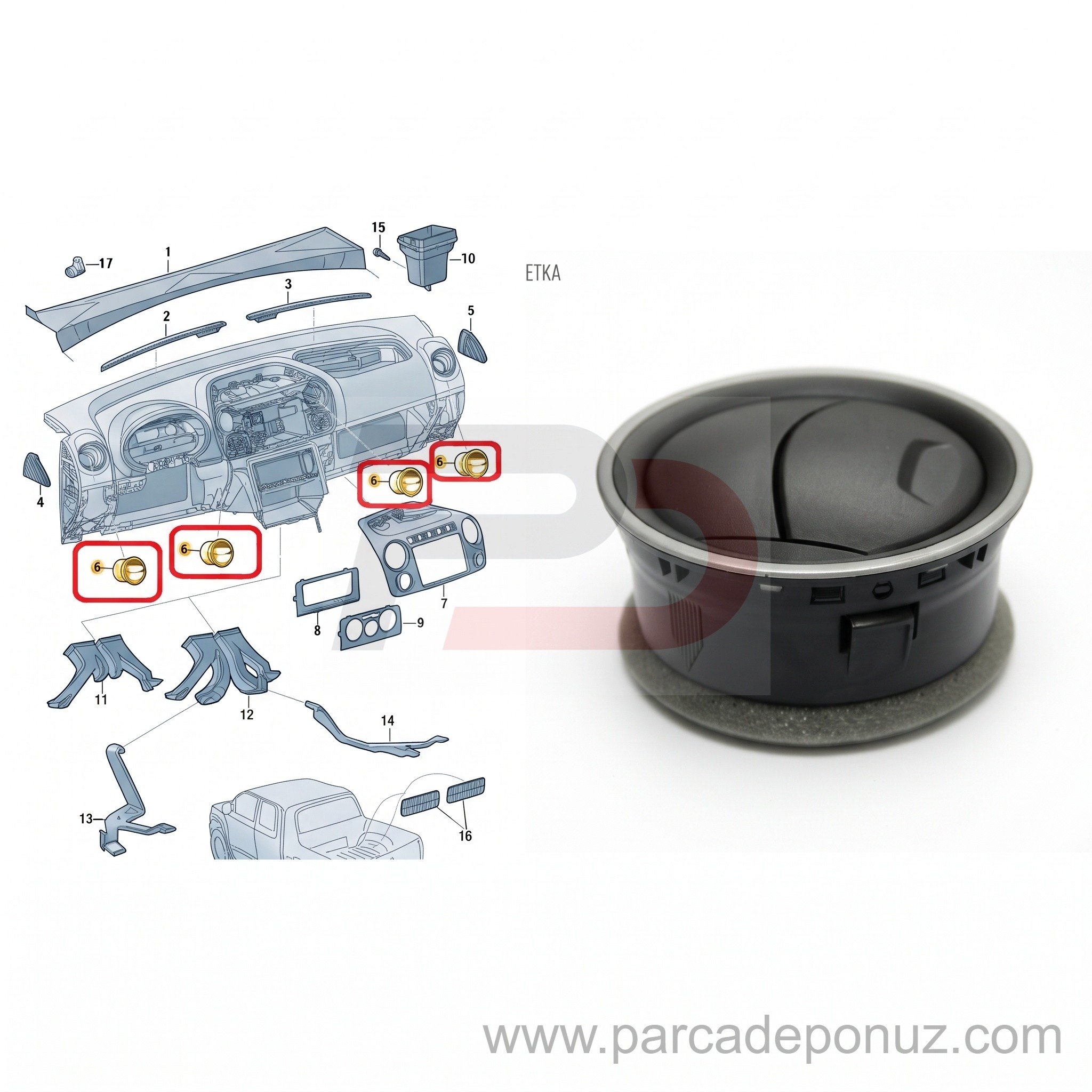 Havalandırma Izgarası 2H0819703H L88 - 2H0 819 703H L88